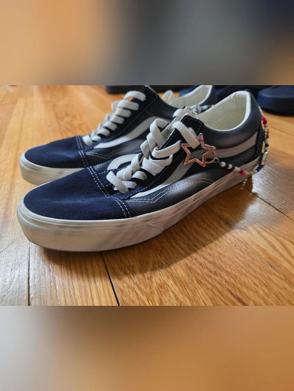 Vans Old Skool Charms Parisian Night Navy Blue M8 W9.5